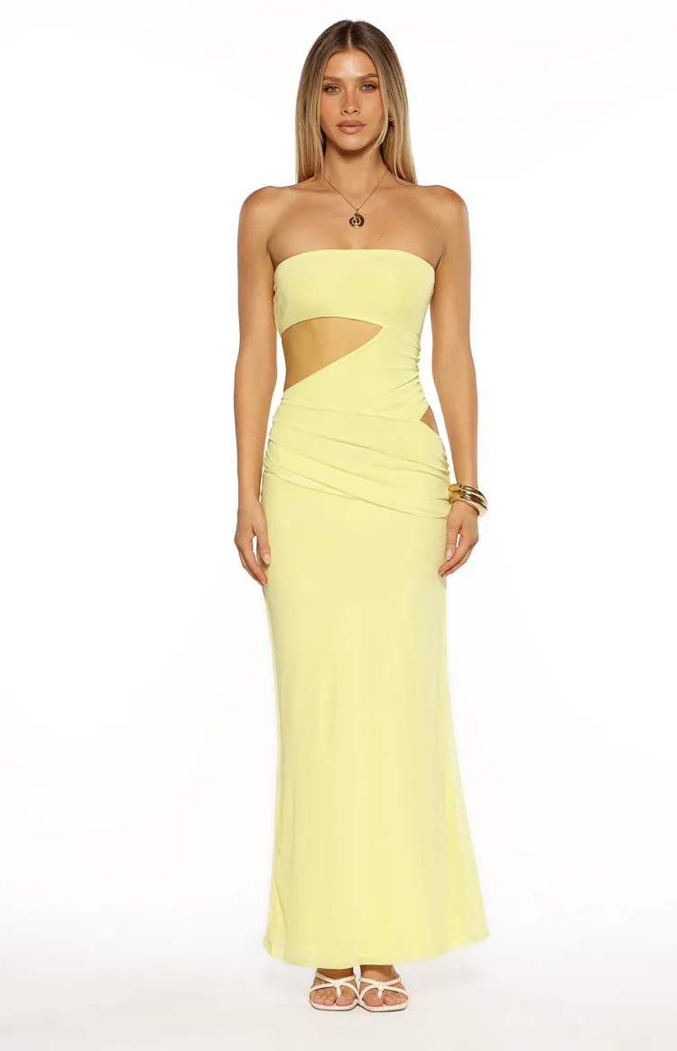 Xela Yellow Strapless Maxi Dress sold by Beginning Boutique product image thumbnail 2