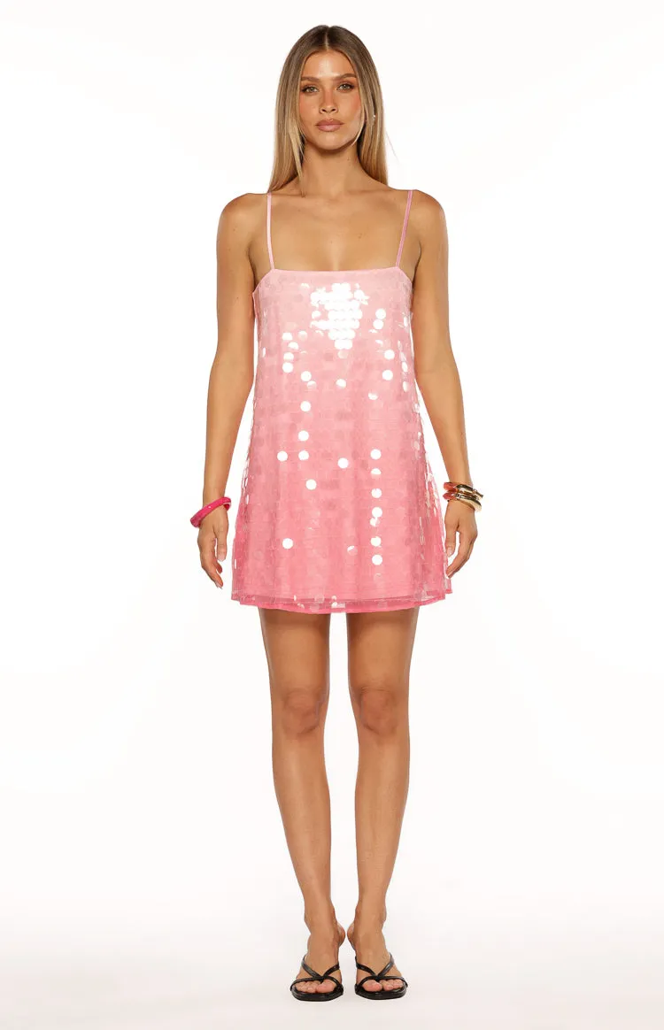 Sansone Pink Ombre Sequin Mini Dress sold by Beginning Boutique product image thumbnail 4