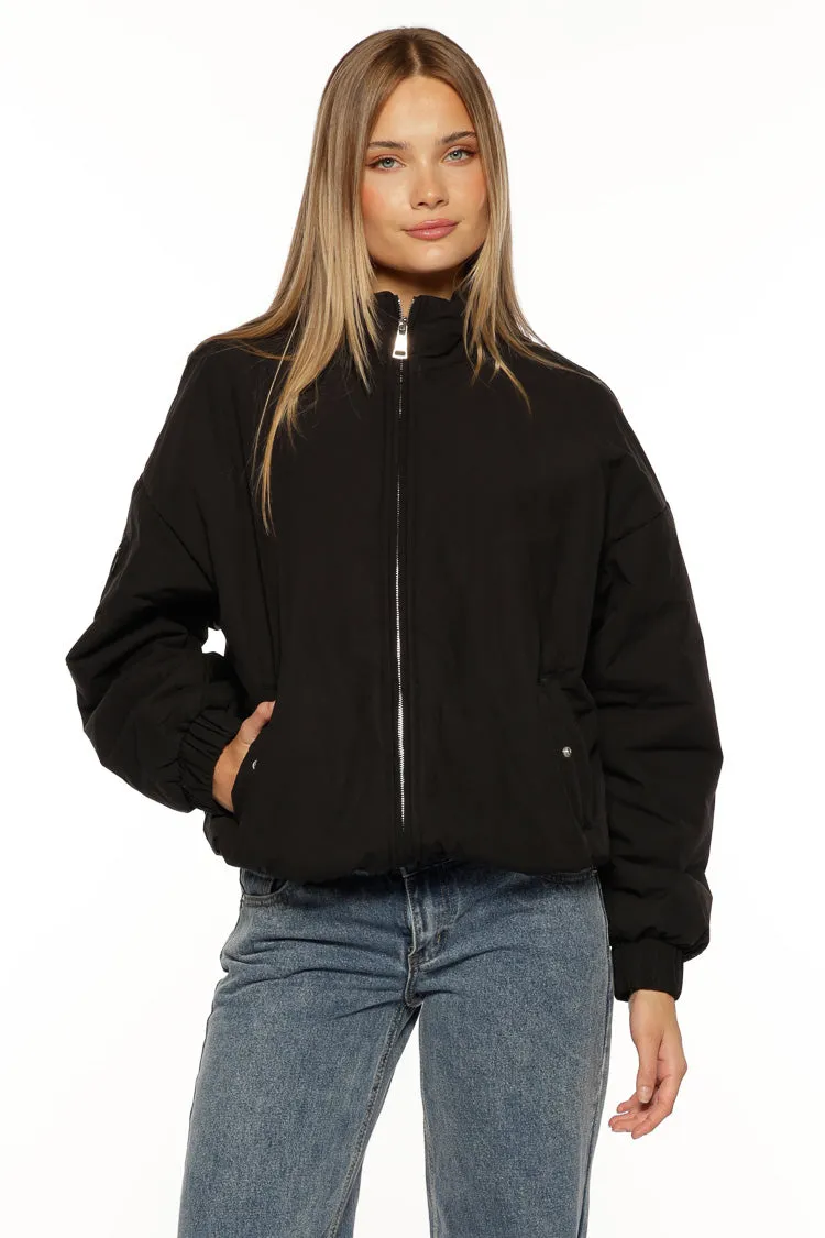 Ace Black Oversized Puffer Jacket sold by Beginning Boutique
