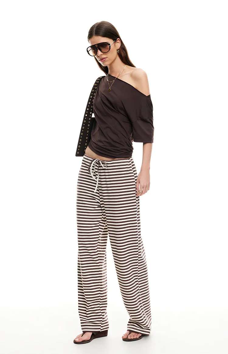 Lioness Bloom Dark Chocolate Stripe Pants sold by Beginning Boutique product image thumbnail 3