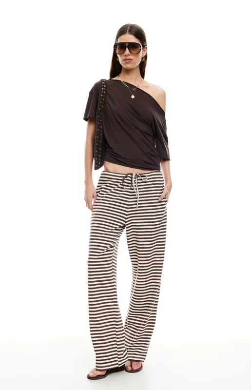 Lioness Bloom Dark Chocolate Stripe Pants sold by Beginning Boutique