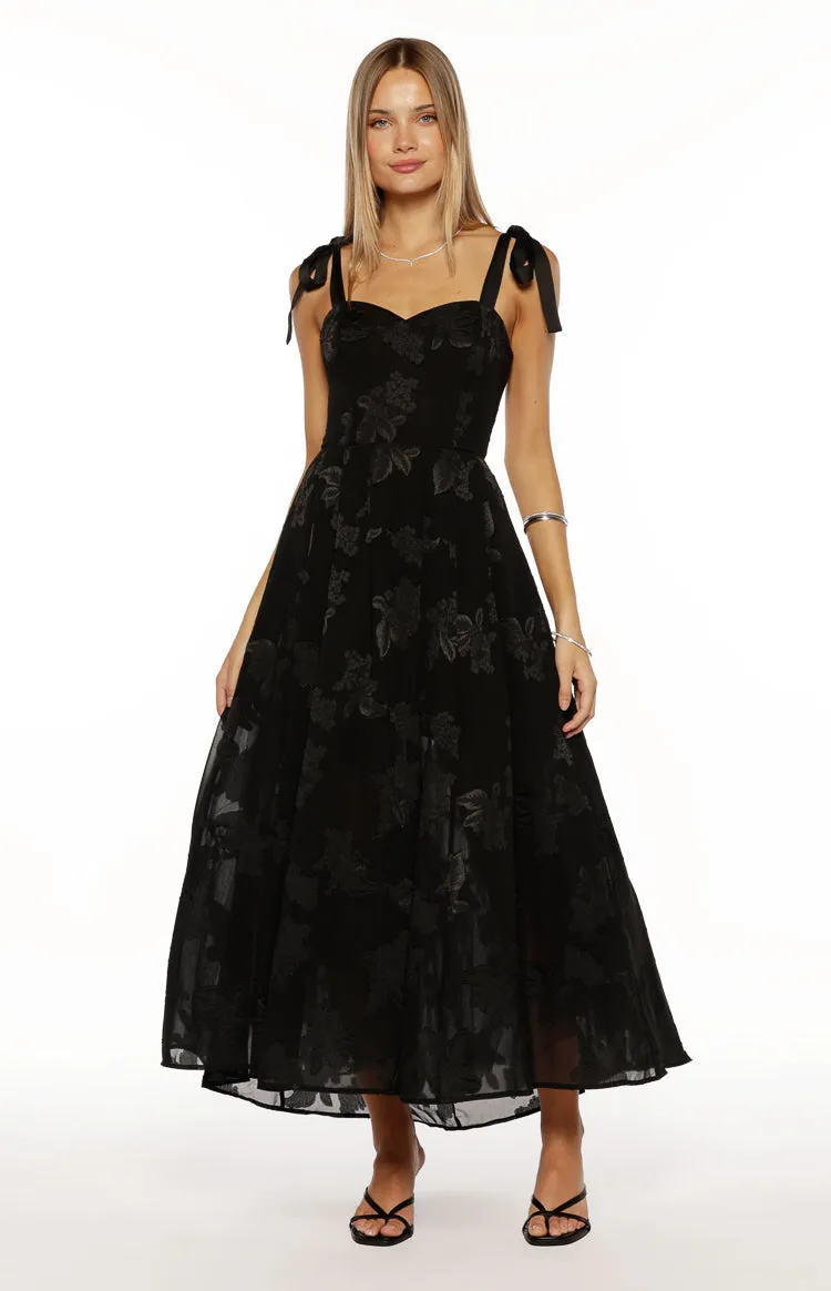 Lily Black Tie Shoulder Formal Maxi Dress sold by Beginning Boutique product image thumbnail 5