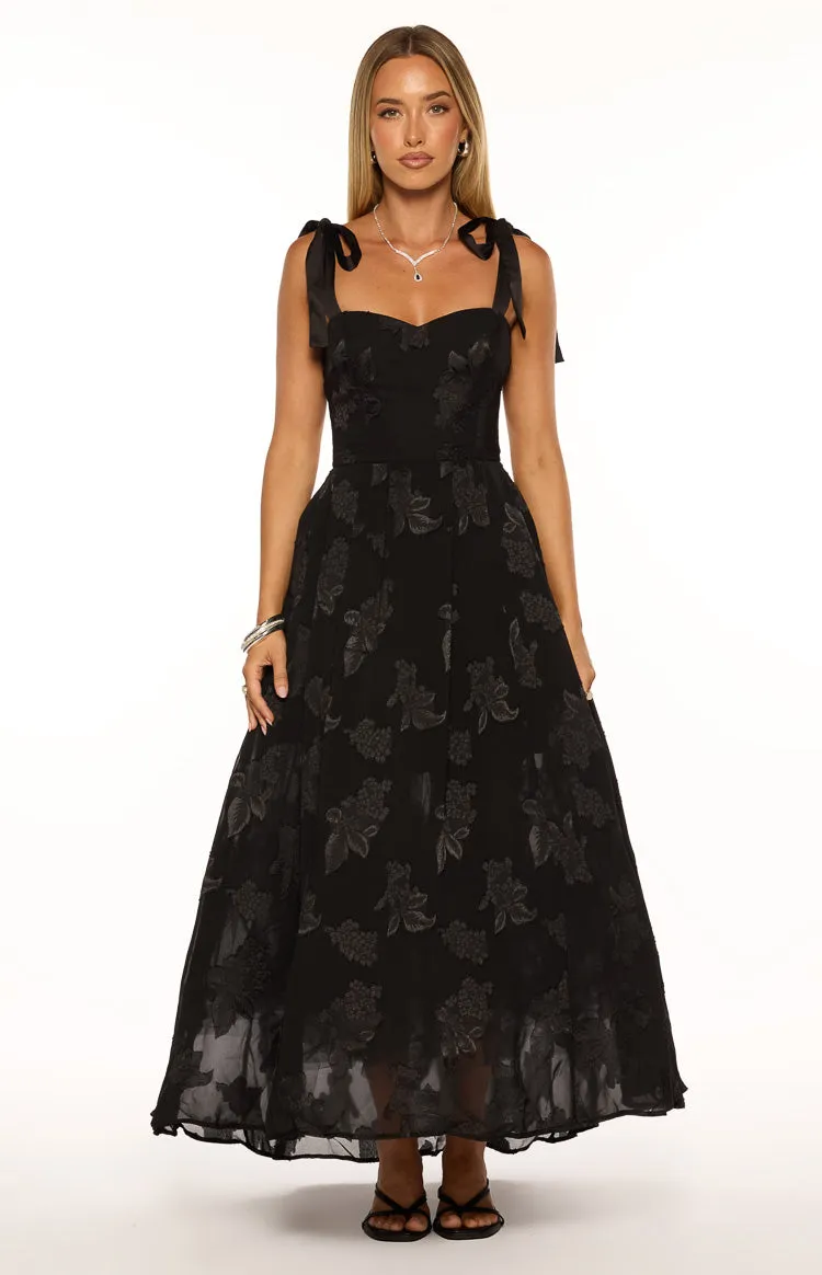 Lily Black Tie Shoulder Formal Maxi Dress sold by Beginning Boutique product image thumbnail 2