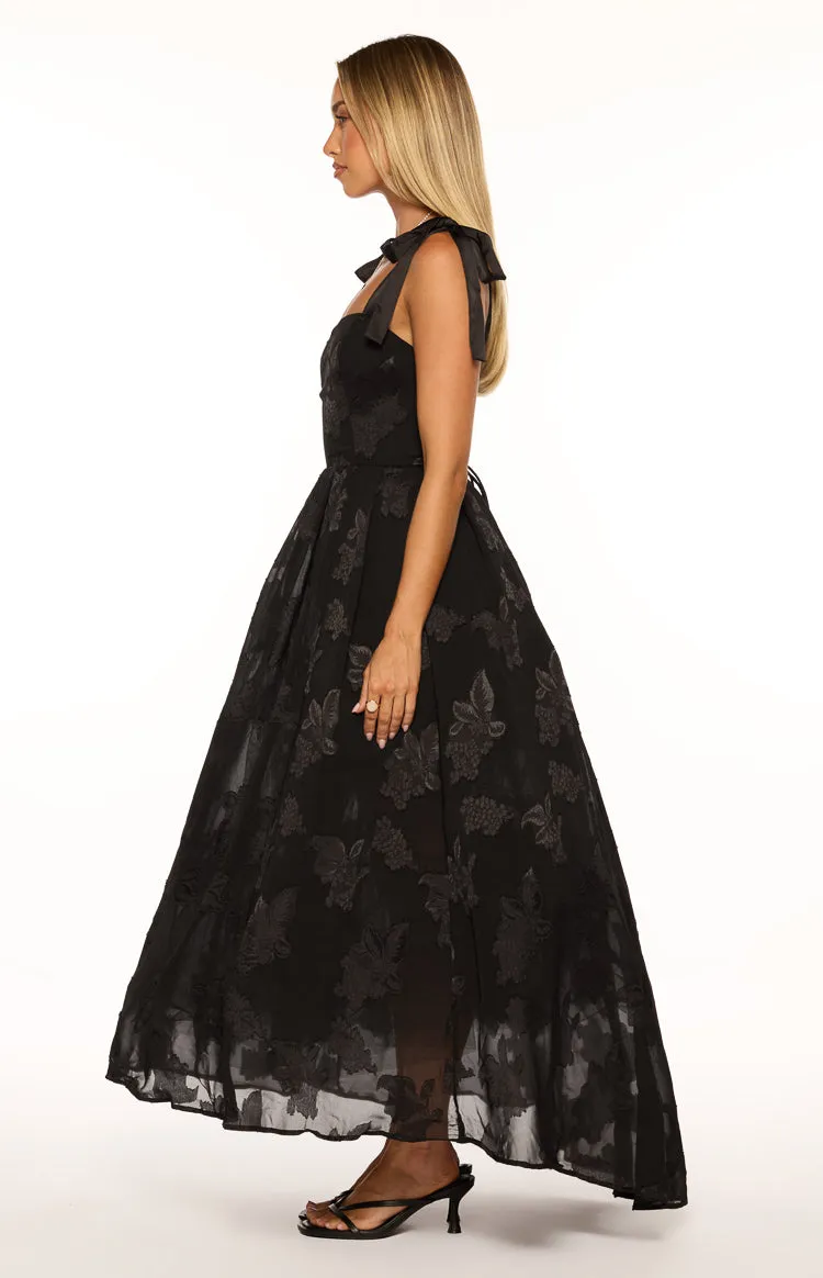 Lily Black Tie Shoulder Formal Maxi Dress sold by Beginning Boutique product image thumbnail 3