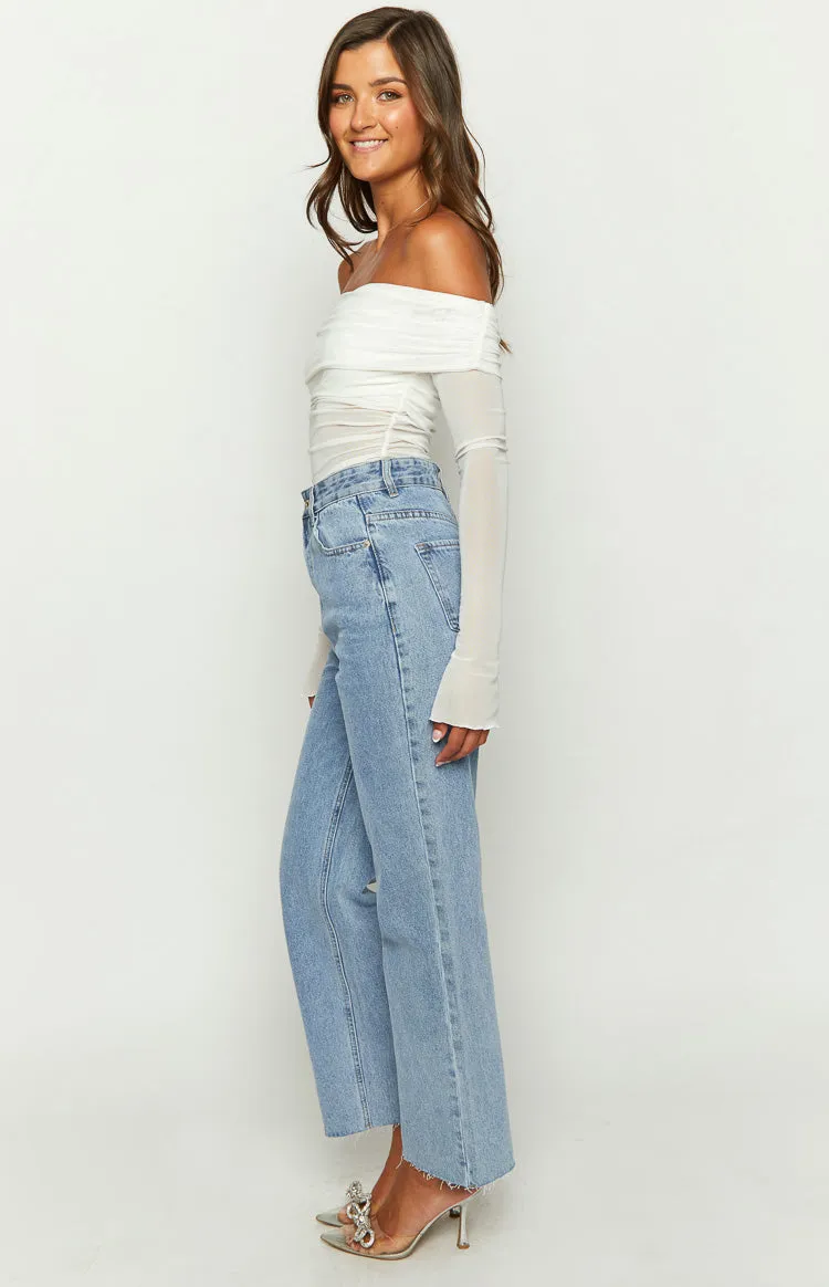 Ronnie Light Wash Denim Straight Leg Jeans sold by Beginning Boutique product image thumbnail 4