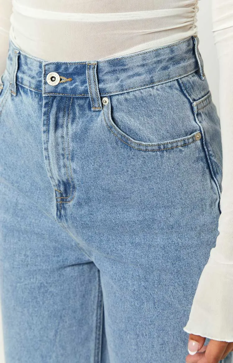 Ronnie Light Wash Denim Straight Leg Jeans sold by Beginning Boutique product image thumbnail 5