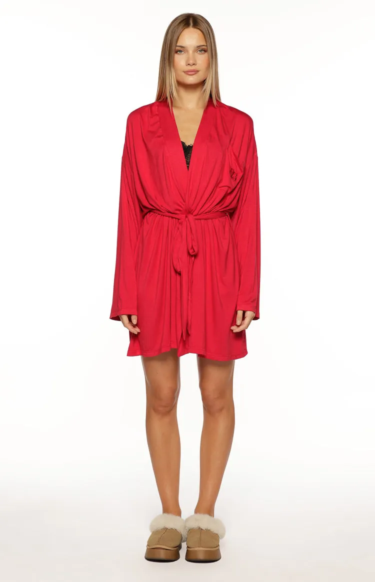 Almost Ready Burgundy Robe sold by Beginning Boutique product image thumbnail 5