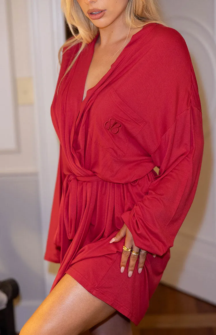 Almost Ready Burgundy Robe sold by Beginning Boutique product image thumbnail 3