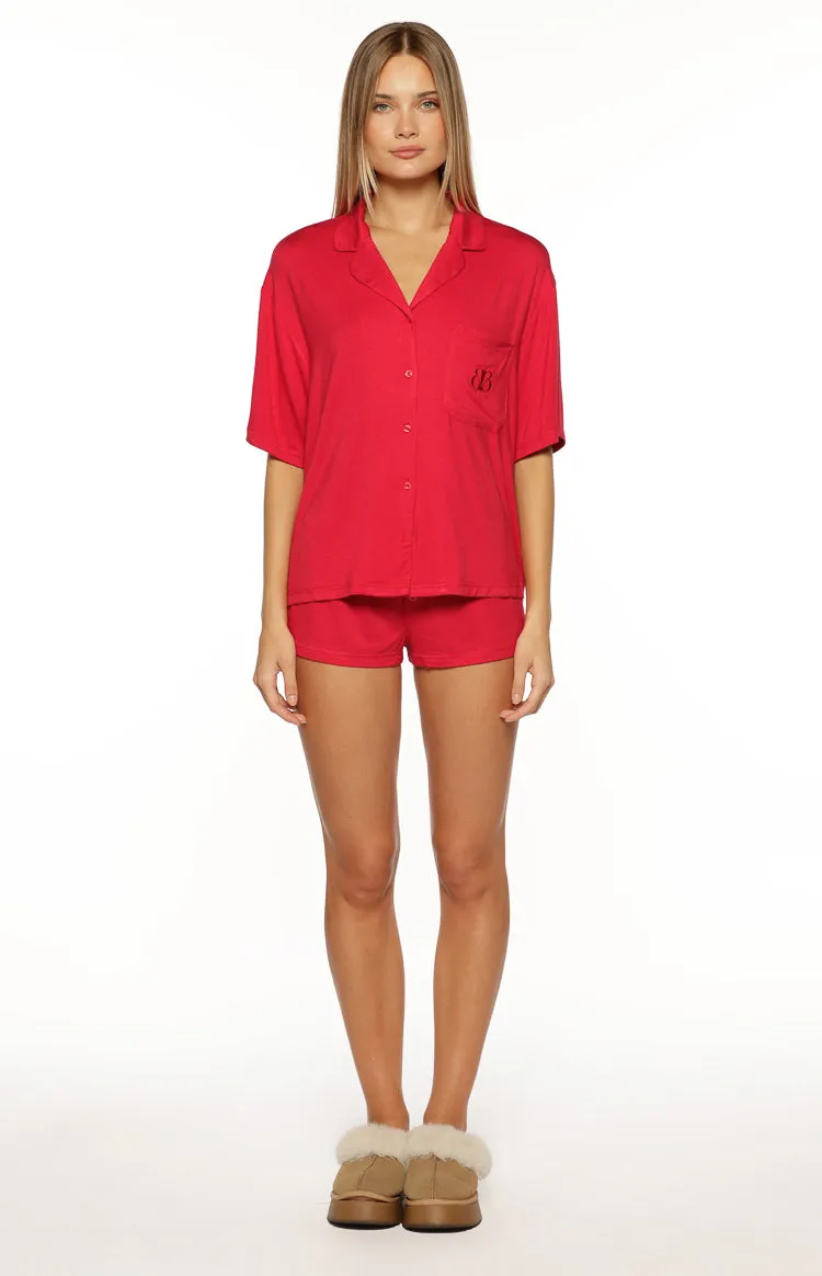 Jamey Burgundy Pajama Shirt sold by Beginning Boutique product image thumbnail 5