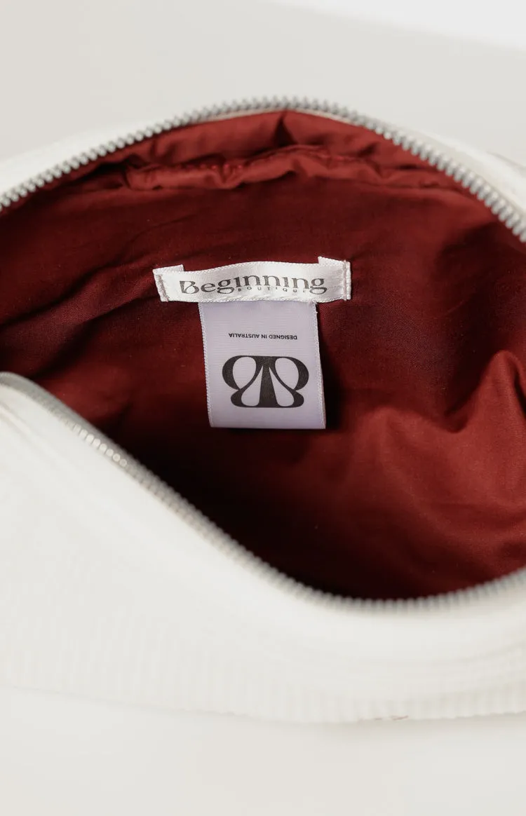 Glow Time White Embroidered Makeup Bag sold by Beginning Boutique product image thumbnail 3