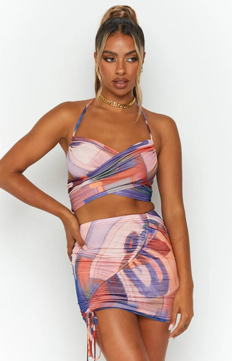 Aimee Multi Mini Skirt sold by Beginning Boutique