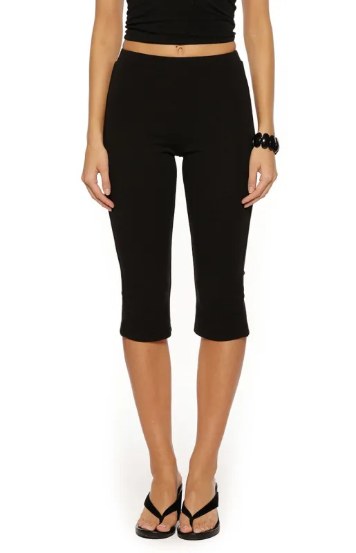 City Lights Black Jersey Capri Pants sold by Beginning Boutique