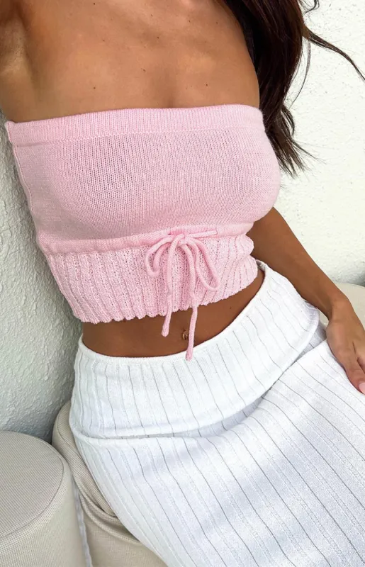 Eloise Pink Knit Tube Top sold by Beginning Boutique