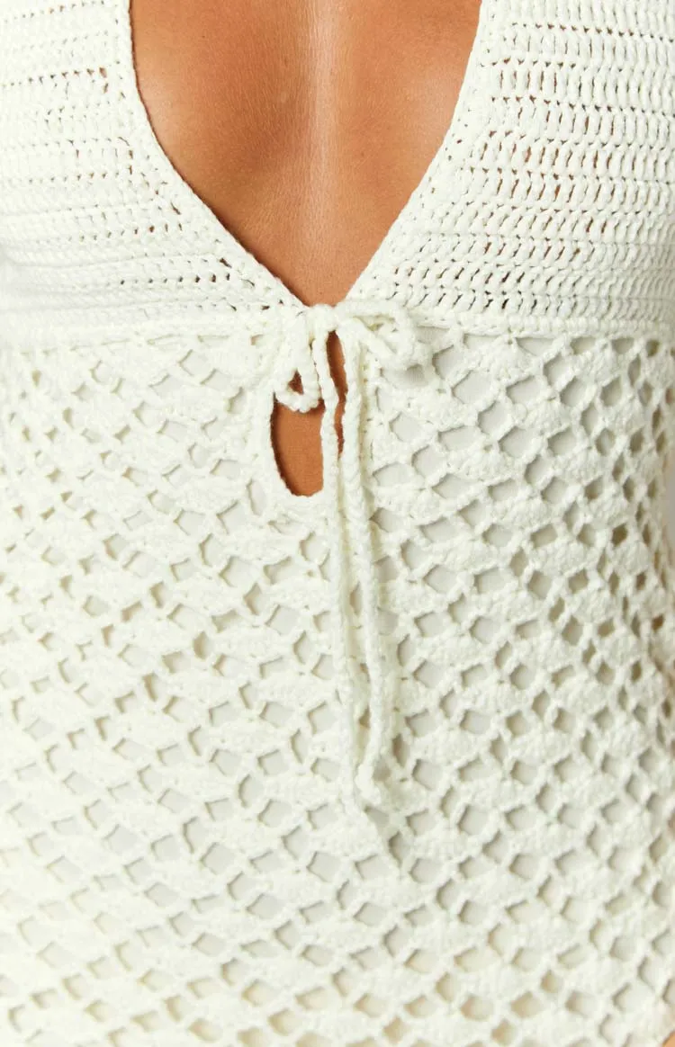 Tulip Cream Crochet Mini Dress sold by Beginning Boutique product image thumbnail 4