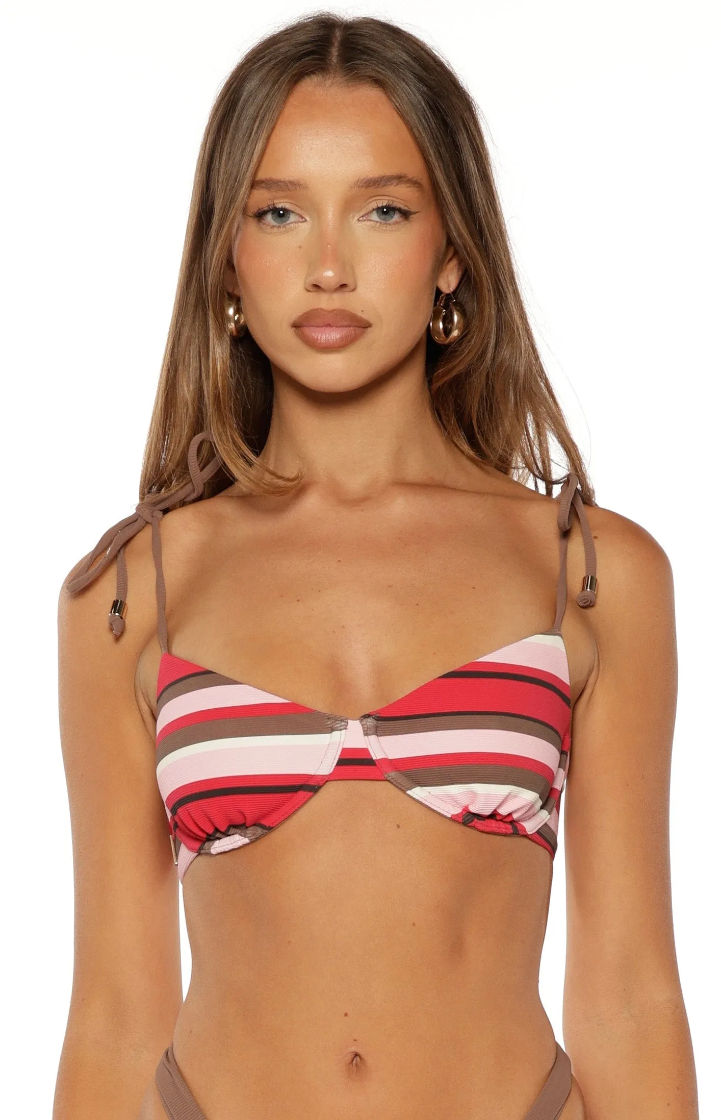 Dandy Pink Multi Stripe Underwire Bikini Top sold by Beginning Boutique product image thumbnail 5