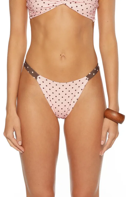 Ellis Pink Polka Dot Bikini Bottoms sold by Beginning Boutique