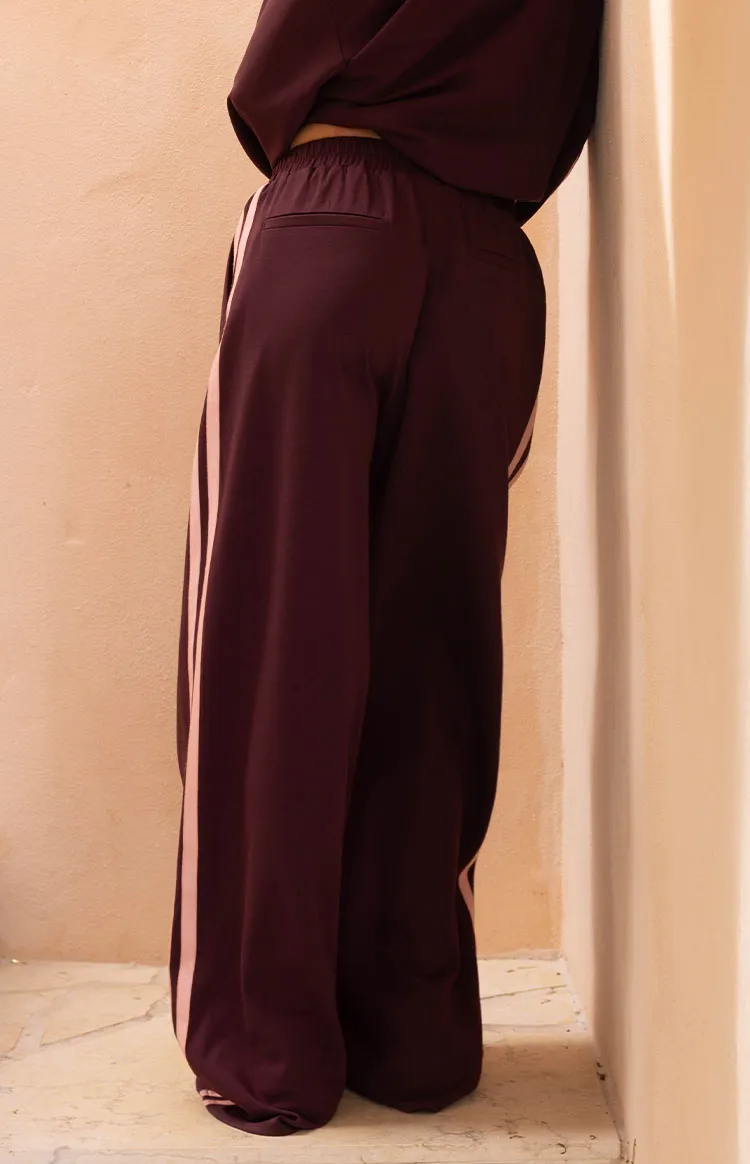 Kosie Burgundy and Pink Stripe Track Pants sold by Beginning Boutique product image thumbnail 4