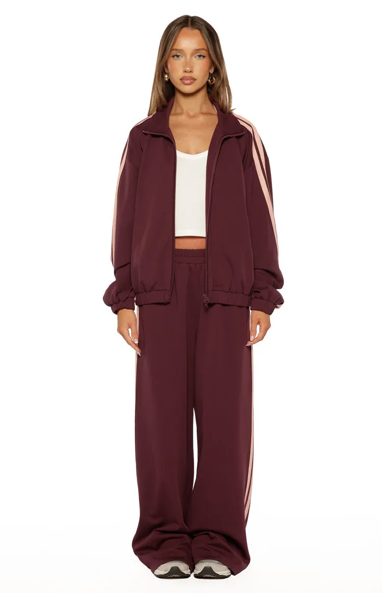Kosie Burgundy and Pink Stripe Track Pants sold by Beginning Boutique product image thumbnail 5
