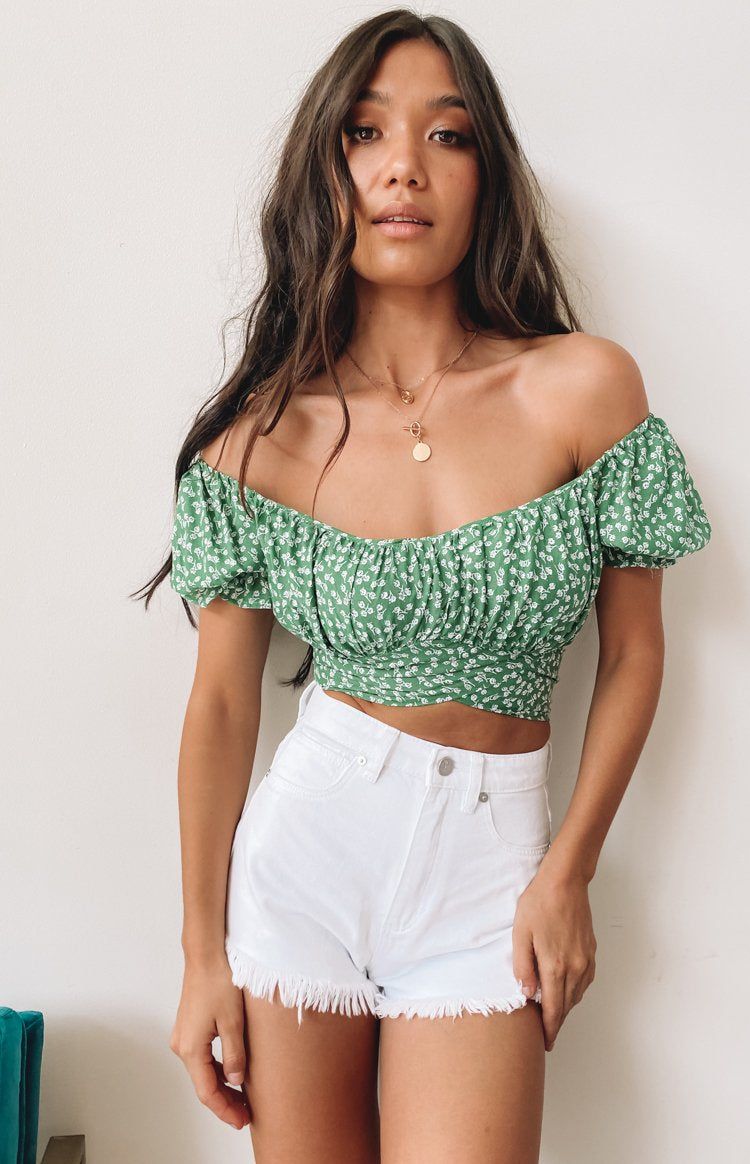 Heritage Wrap Top Green Floral sold by Beginning Boutique product image thumbnail 2