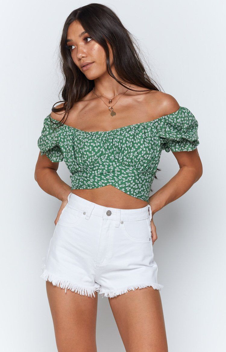 Heritage Wrap Top Green Floral sold by Beginning Boutique product image thumbnail 4