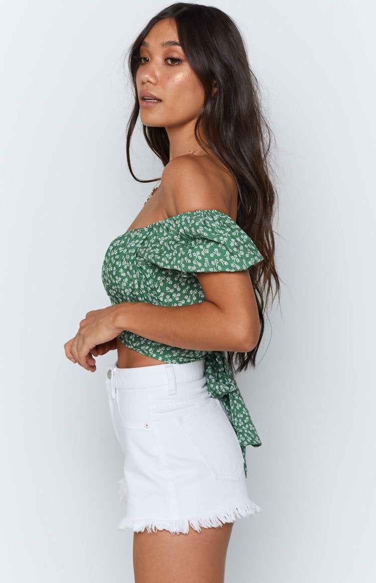 Heritage Wrap Top Green Floral sold by Beginning Boutique product image thumbnail 5