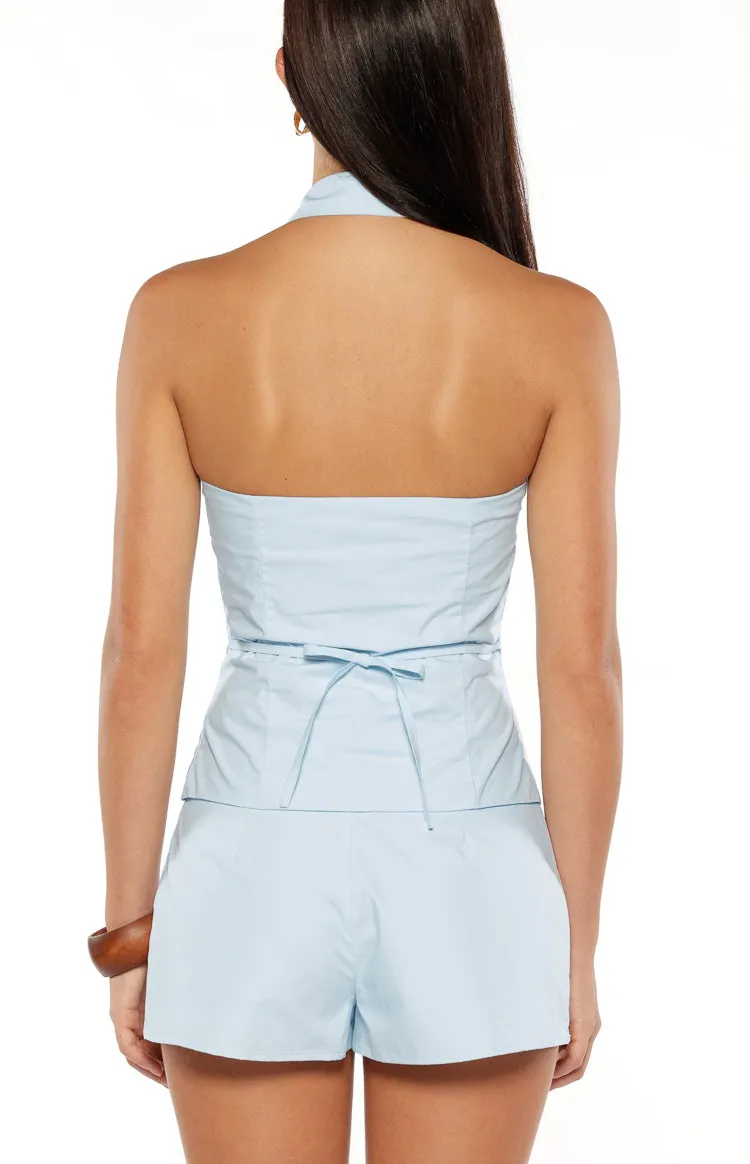 Caelan Blue Woven Shorts sold by Beginning Boutique product image thumbnail 4