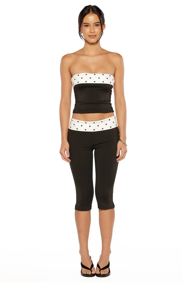 Reece Black Polka Dot Band Capris sold by Beginning Boutique product image thumbnail 5