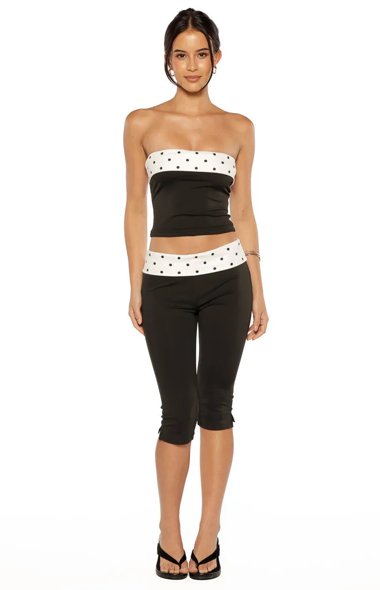 Reece Black Polka Dot Band Capris sold by Beginning Boutique product image thumbnail 2