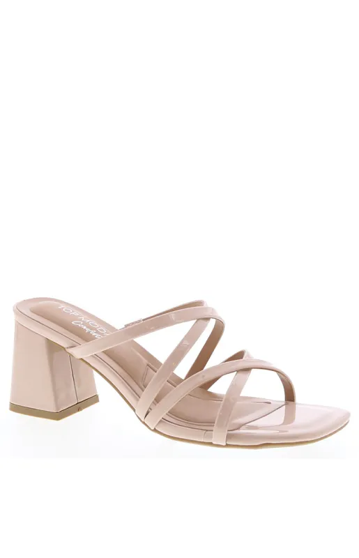 Poppi Nude Strappy Block Heels sold by Beginning Boutique