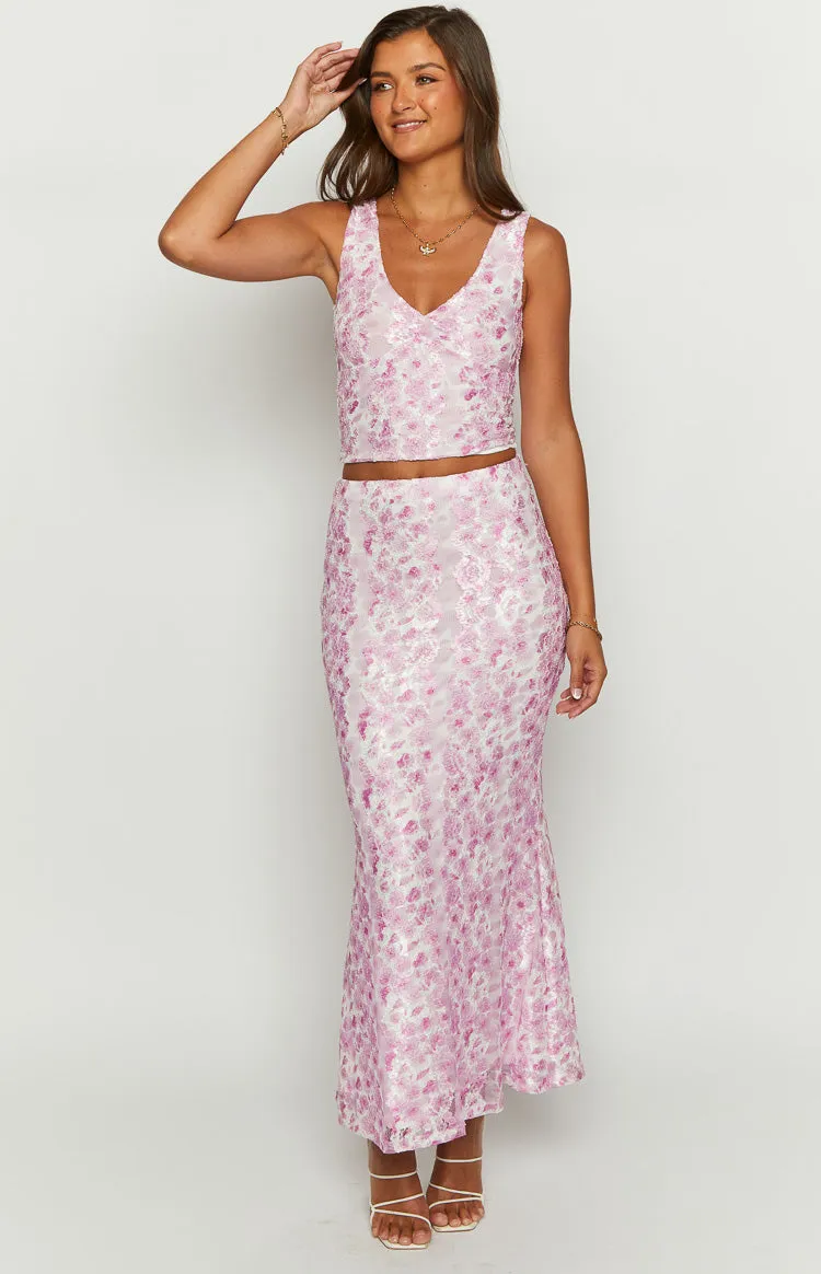 Peony Paradise Pink Lace Crop Top sold by Beginning Boutique product image thumbnail 2