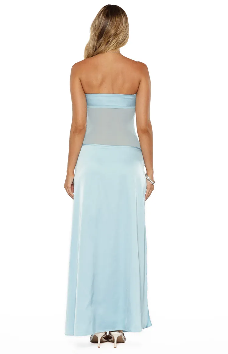 Lidia Blue Wrap Front Maxi Dress sold by Beginning Boutique product image thumbnail 4