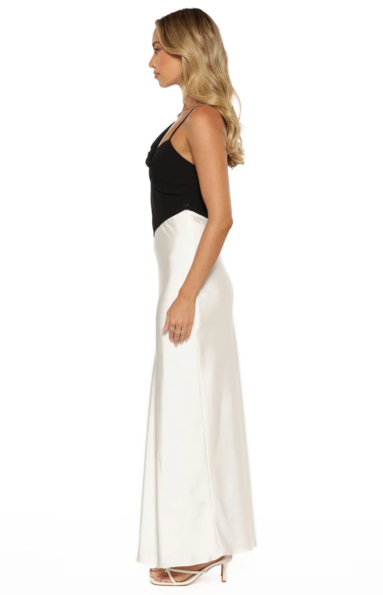 Elise Black Satin Cowl Front Maxi Dress sold by Beginning Boutique product image thumbnail 3