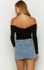 Ari Black Off Shoulder Bodysuit sold by Beginning Boutique