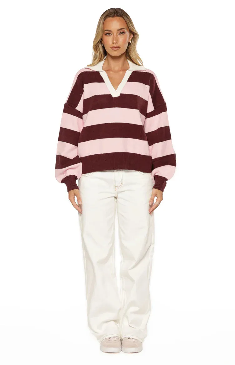 Rina Pink Stripe Polo sold by Beginning Boutique product image thumbnail 5