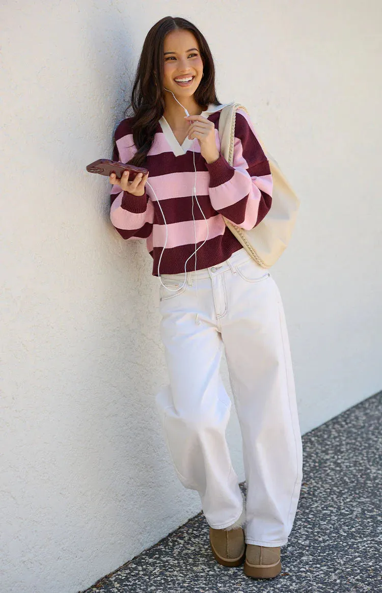 Rina Pink Stripe Polo sold by Beginning Boutique product image thumbnail 3