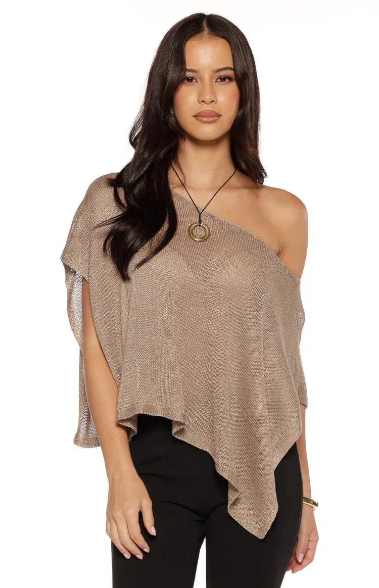 Pipa Metallic Knit Poncho sold by Beginning Boutique product image thumbnail 2