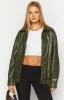 Abbi PU Olive Bomber Jacket sold by Beginning Boutique