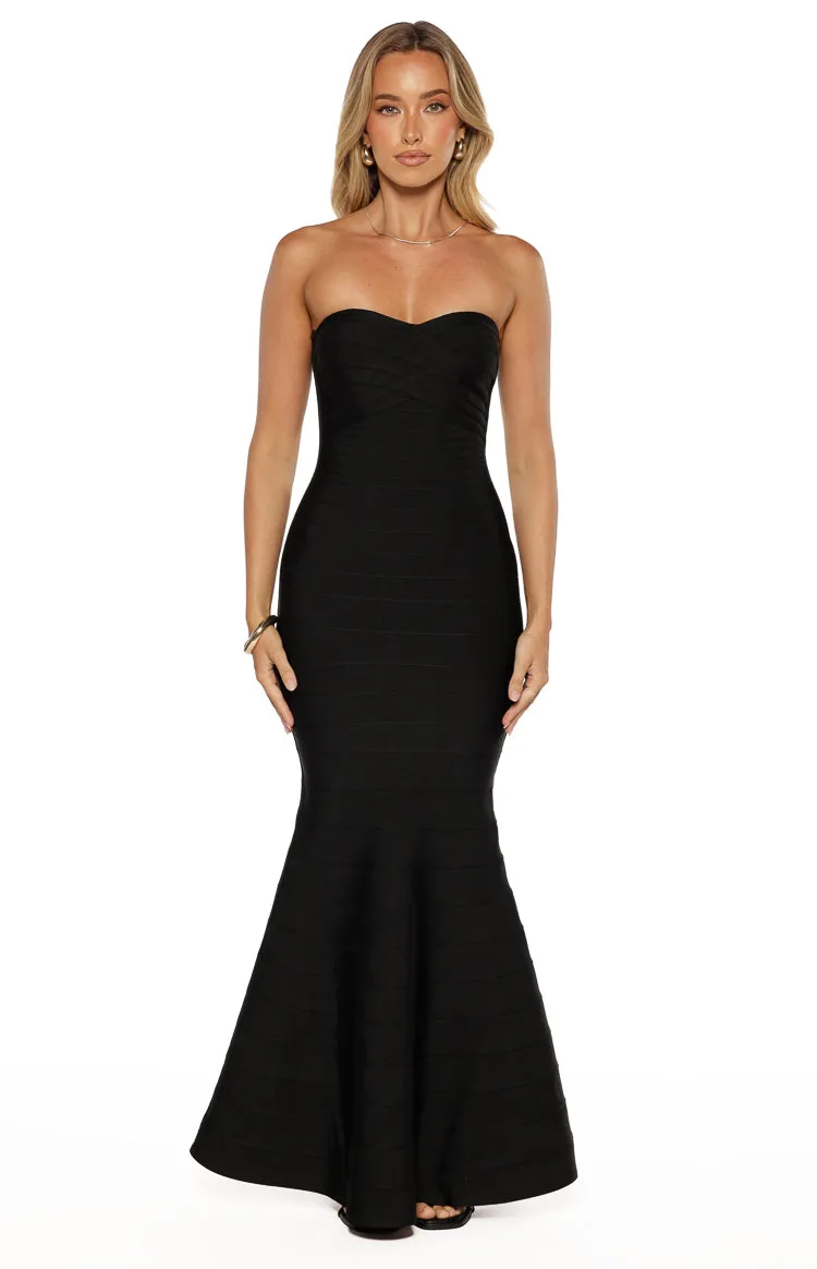 Amanda Black Bandage Strapless Formal Maxi Dress sold by Beginning Boutique product image thumbnail 2