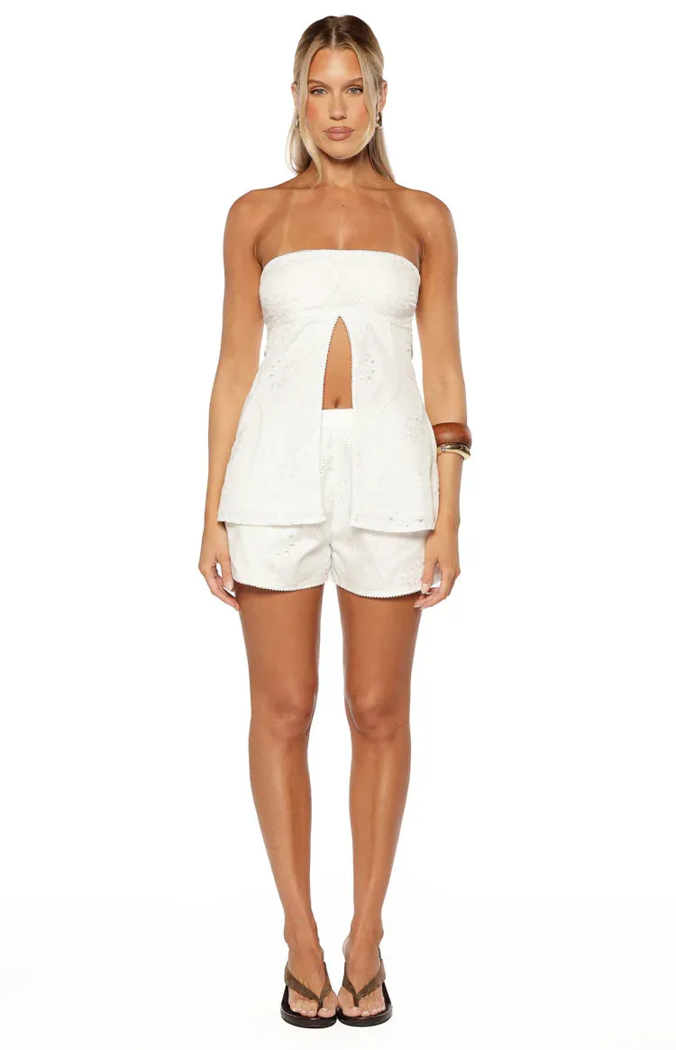 Ailany White Floral Strapless Longline Top sold by Beginning Boutique product image thumbnail 3