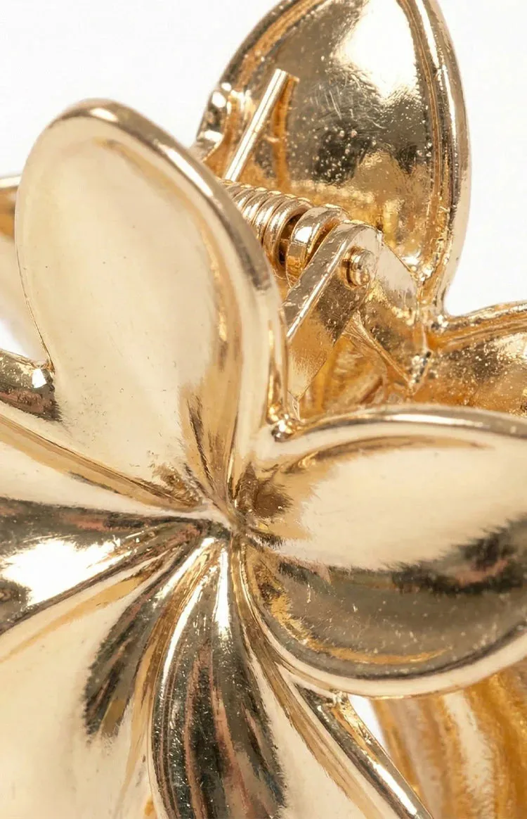 Quinny Gold Metal Flower Claw Clip (FREE over $200) sold by Beginning Boutique product image thumbnail 4