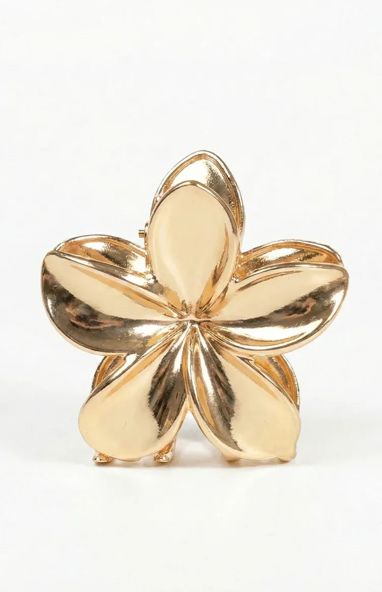Quinny Gold Metal Flower Claw Clip (FREE over $200) sold by Beginning Boutique product image thumbnail 2