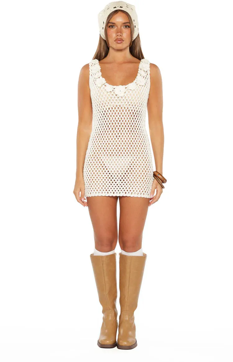 Zephyr White Crochet Mini Dress sold by Beginning Boutique product image thumbnail 5