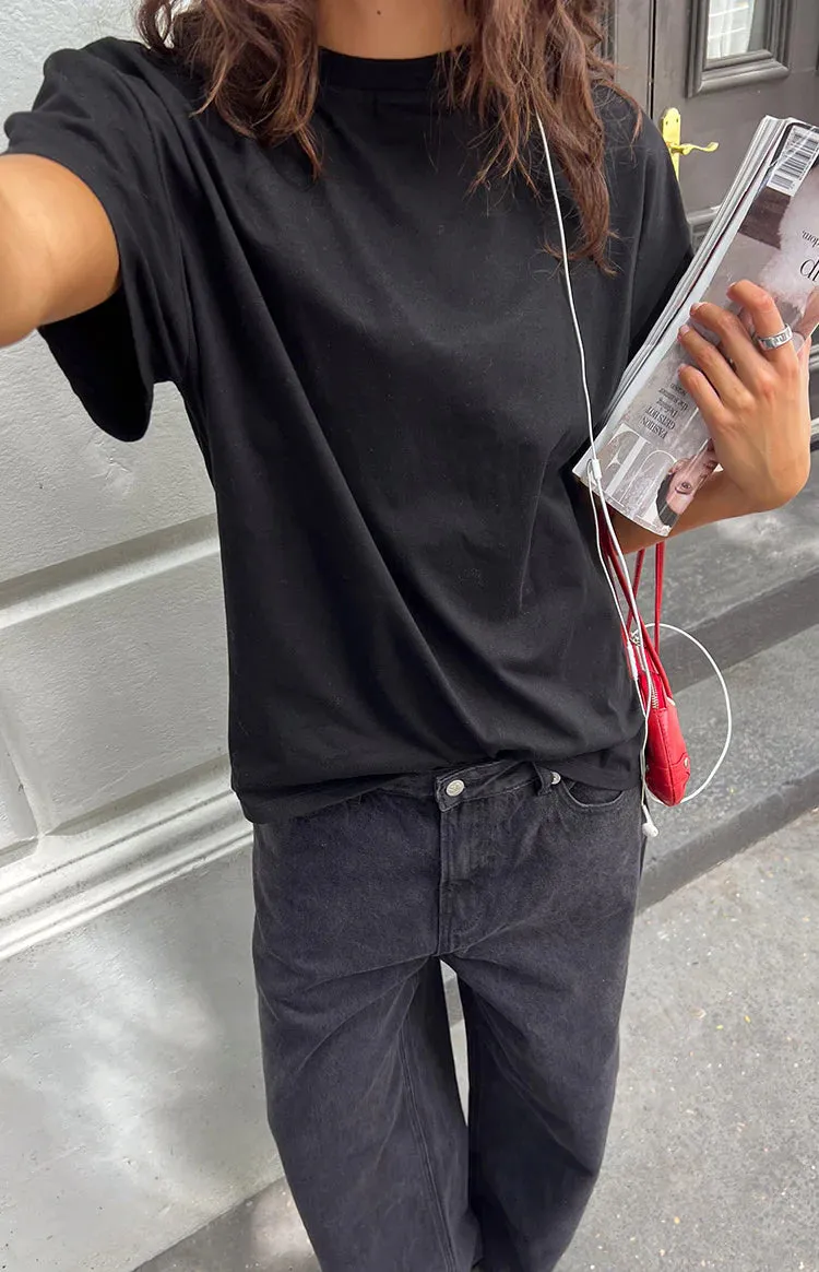 Alba Plain Black Tee sold by Beginning Boutique product image thumbnail 5