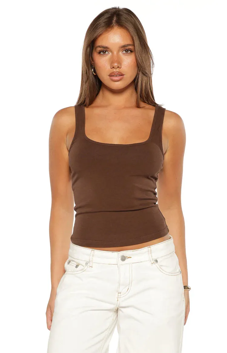Prue Brown Scoop Neck Tank Top sold by Beginning Boutique product image thumbnail 2