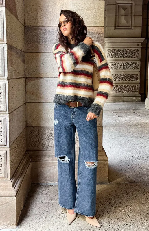 Roxie Mid Wash Ripped Jeans sold by Beginning Boutique