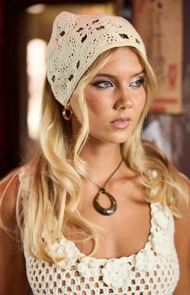 Briene Cream Crochet Multi Wear Scarf sold by Beginning Boutique product image thumbnail 4