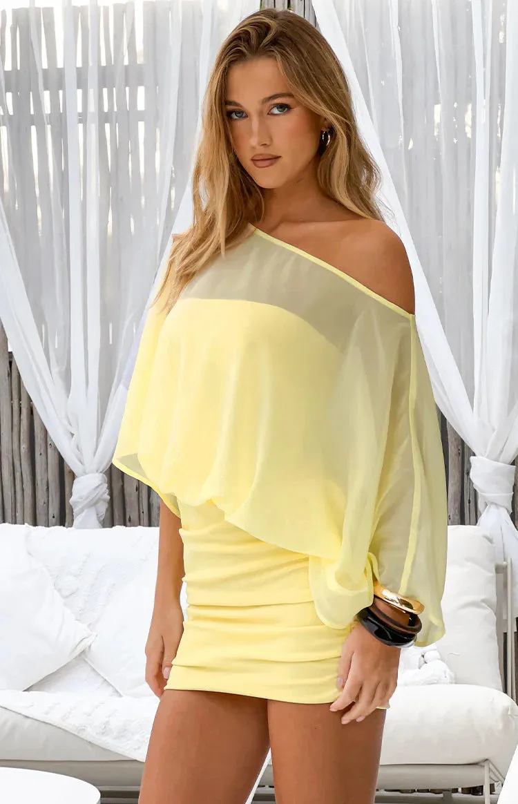 Felix Yellow Off Shoulder Mini Dress sold by Beginning Boutique product image thumbnail 3