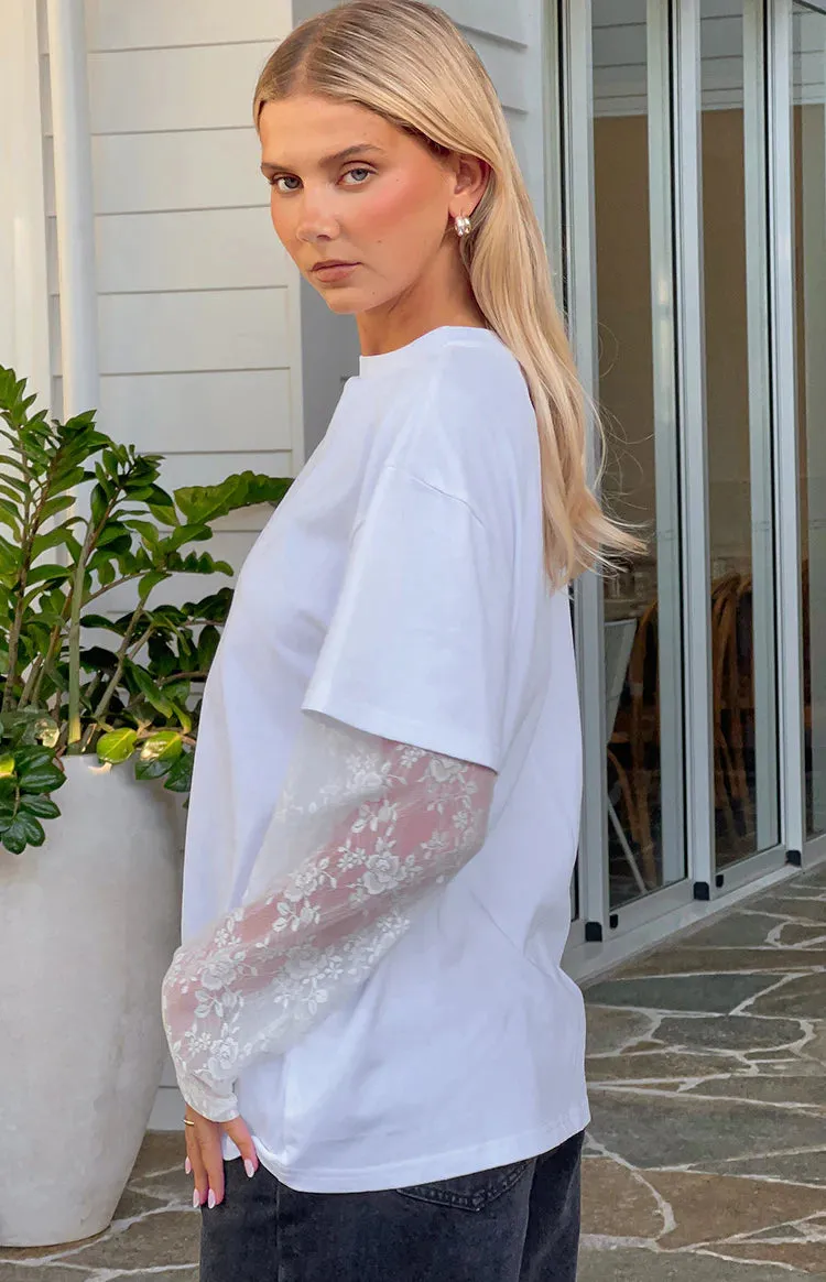 Jessica White Lace Long Sleeve Tee sold by Beginning Boutique product image thumbnail 3