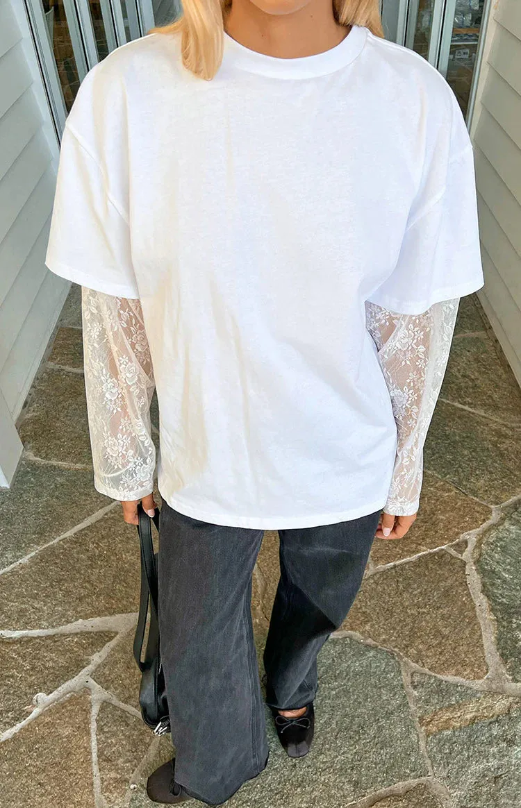 Jessica White Lace Long Sleeve Tee sold by Beginning Boutique product image thumbnail 2