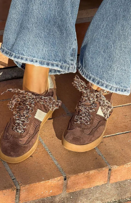 Dixie Brown Leopard Lace Sneaker made by Beginning Boutique